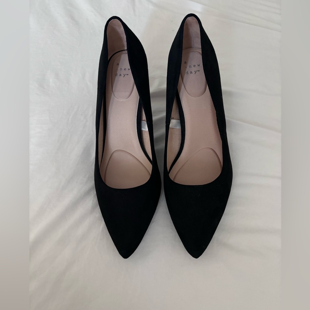 Black pointed heels